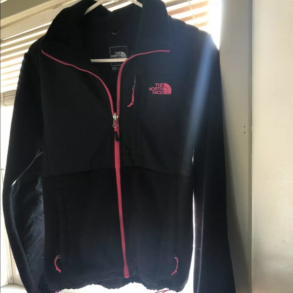 North Face black pink medium coat